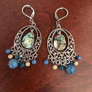 Boho opal dangle earrings